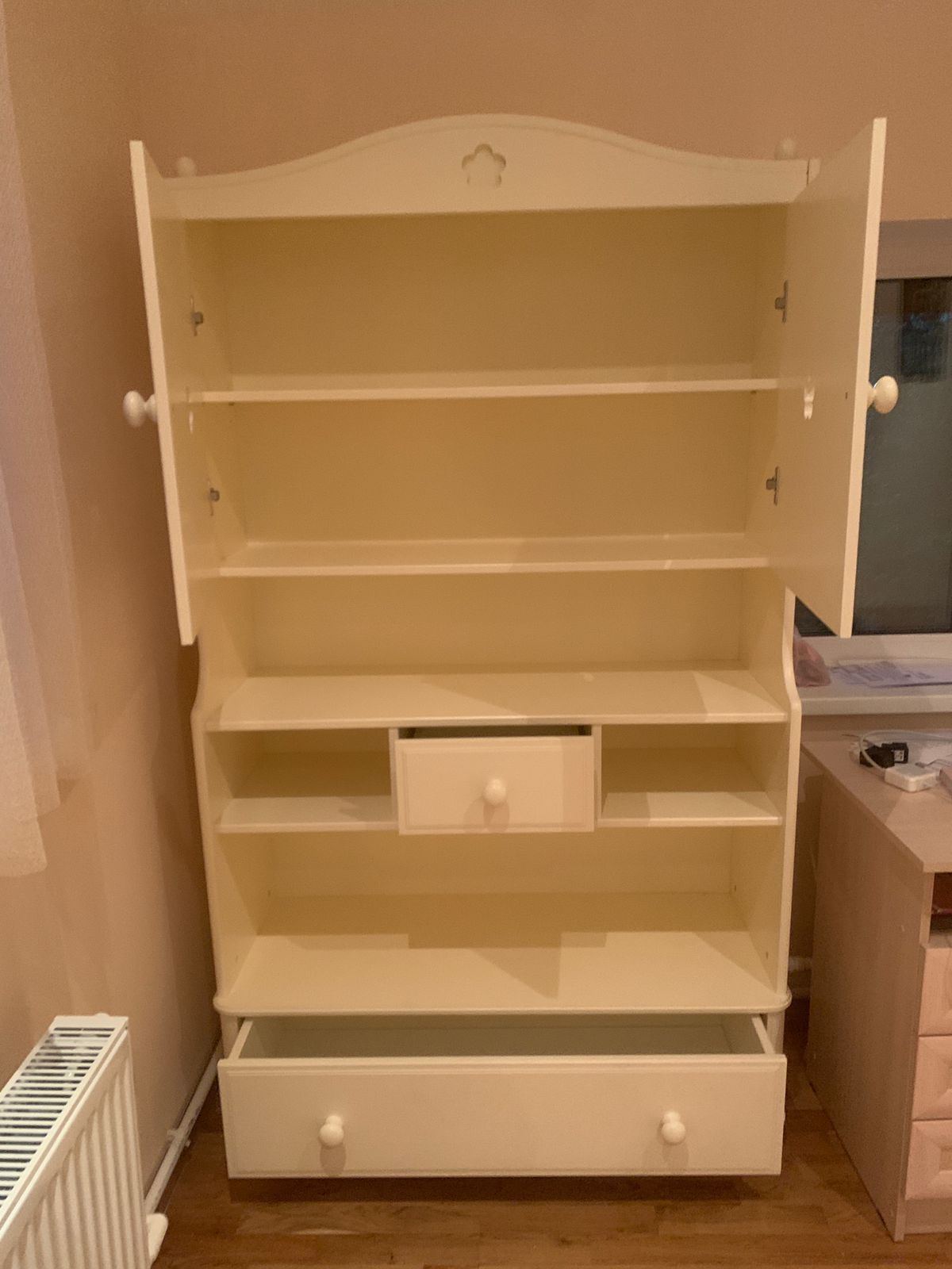 Стеллаж белый 2 ящика Бетти №9