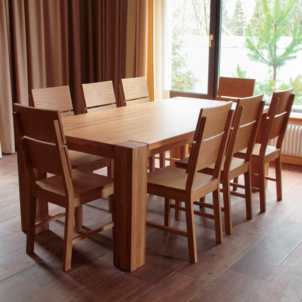 Стол обеденный массив дуба Аляска 2200*1000 (нога 140) "SR"