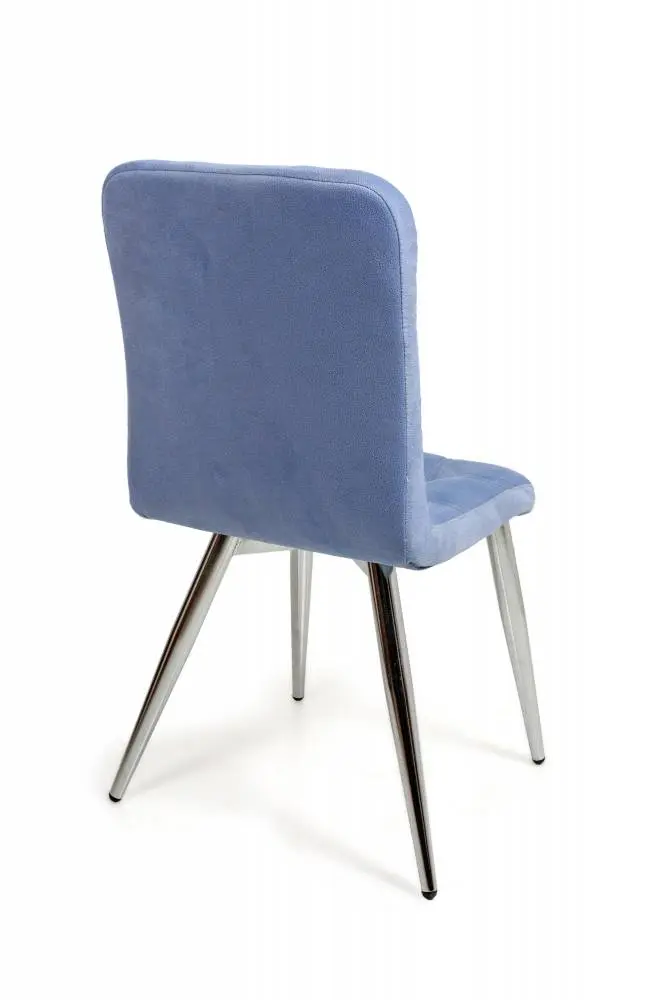 СТУЛ МИЛАН (хром, ВЕЛЮР ГОЛУБОЙ)