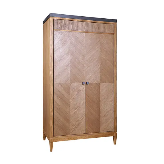 Шкаф для одежды из дуба "Фокстрот" 22B ромб (дуб натуральный/бетон)