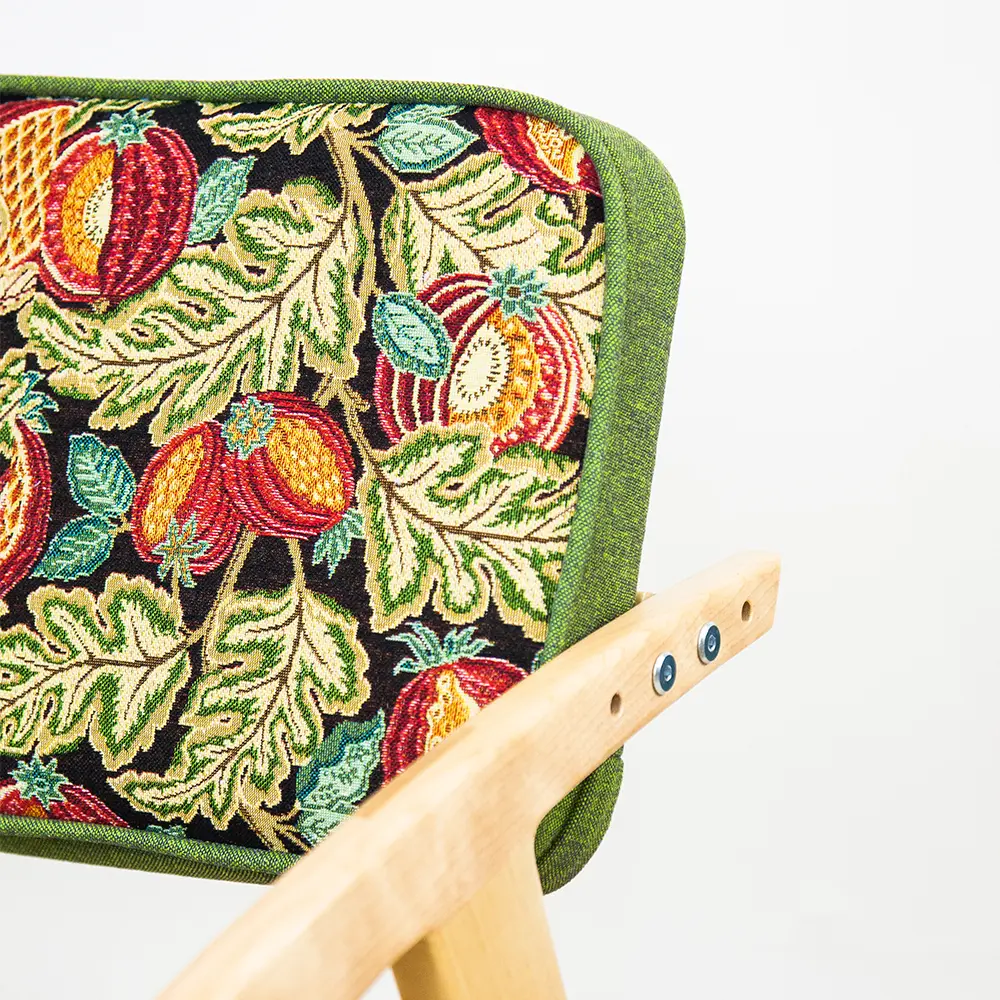 Стул Rabbit Wood Бруно гобелен Гранаты+рогожка Олива