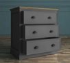 Серый комод "Palermo" с тремя ящиками малый
