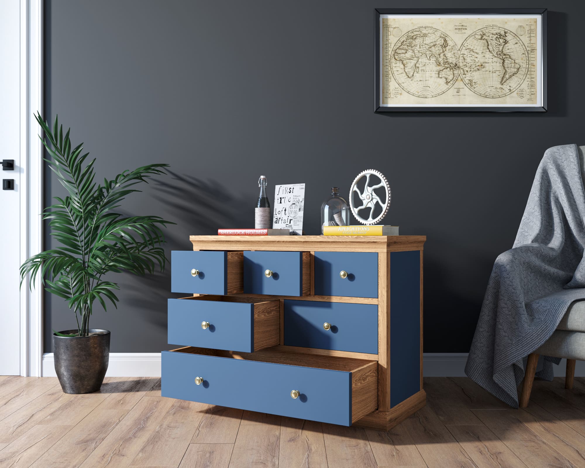 Комод с 6 ящиками мдф "Jules Verne"