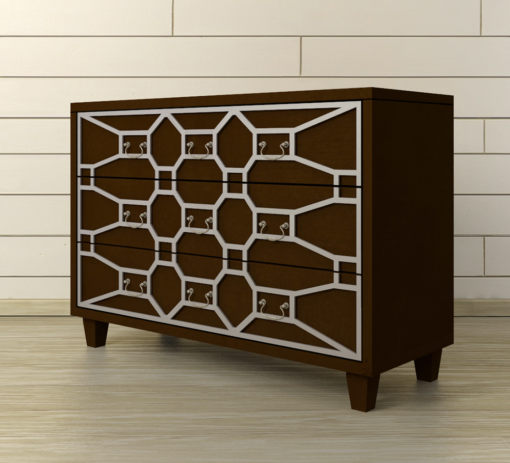 Шоколадный комод «Emerald» 3 ящика