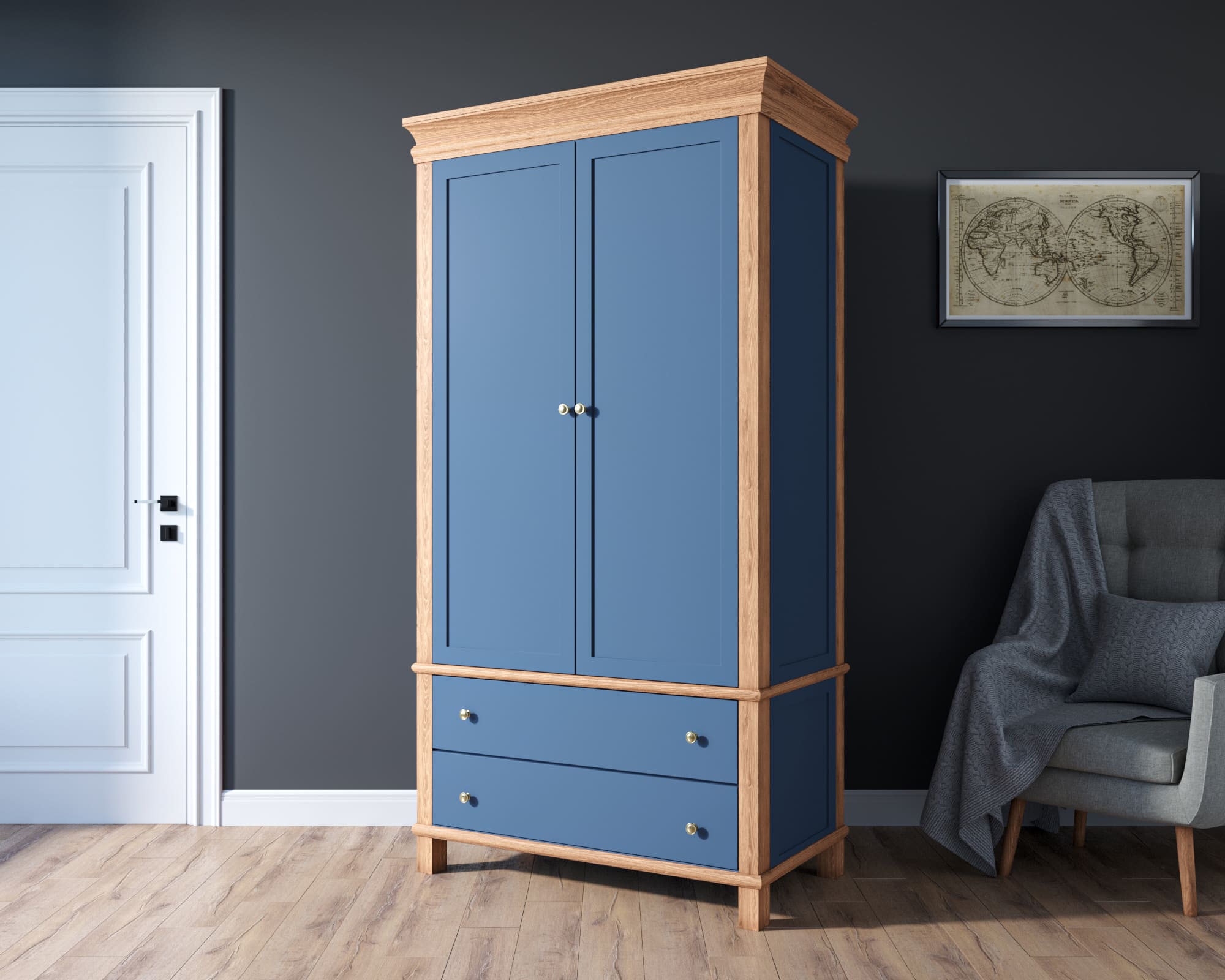 Шкаф двухстворчатый дерево «Jules Verne" из березы и ясеня