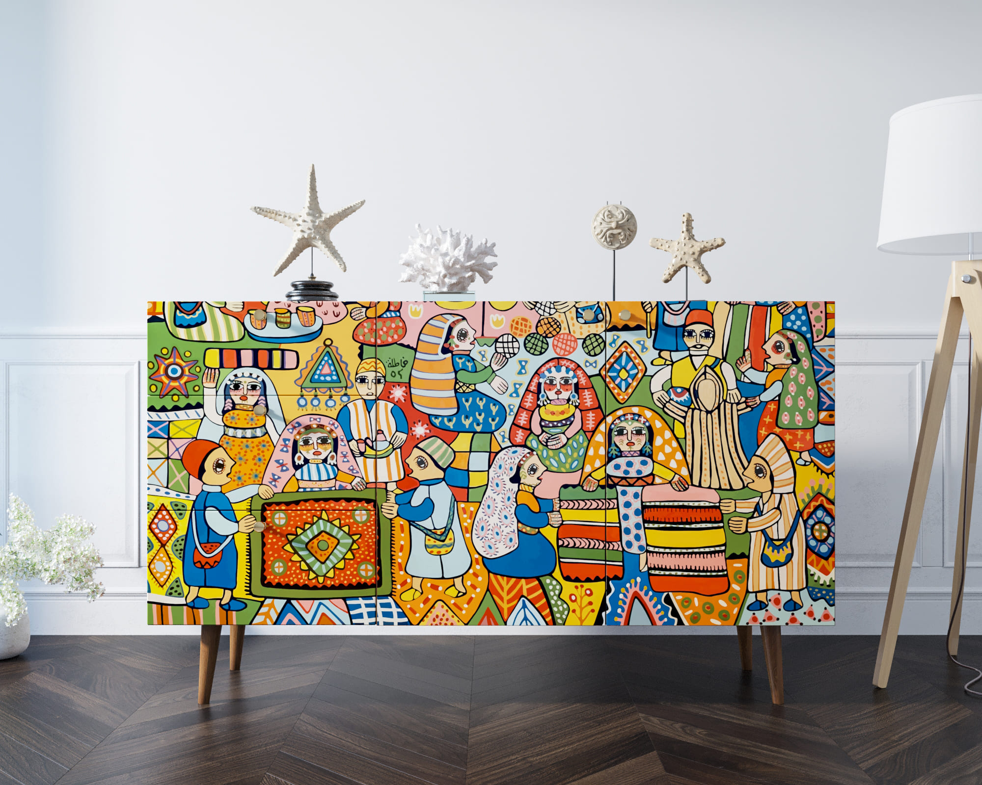 Комод "Berber" с двумя дверками и ящиками