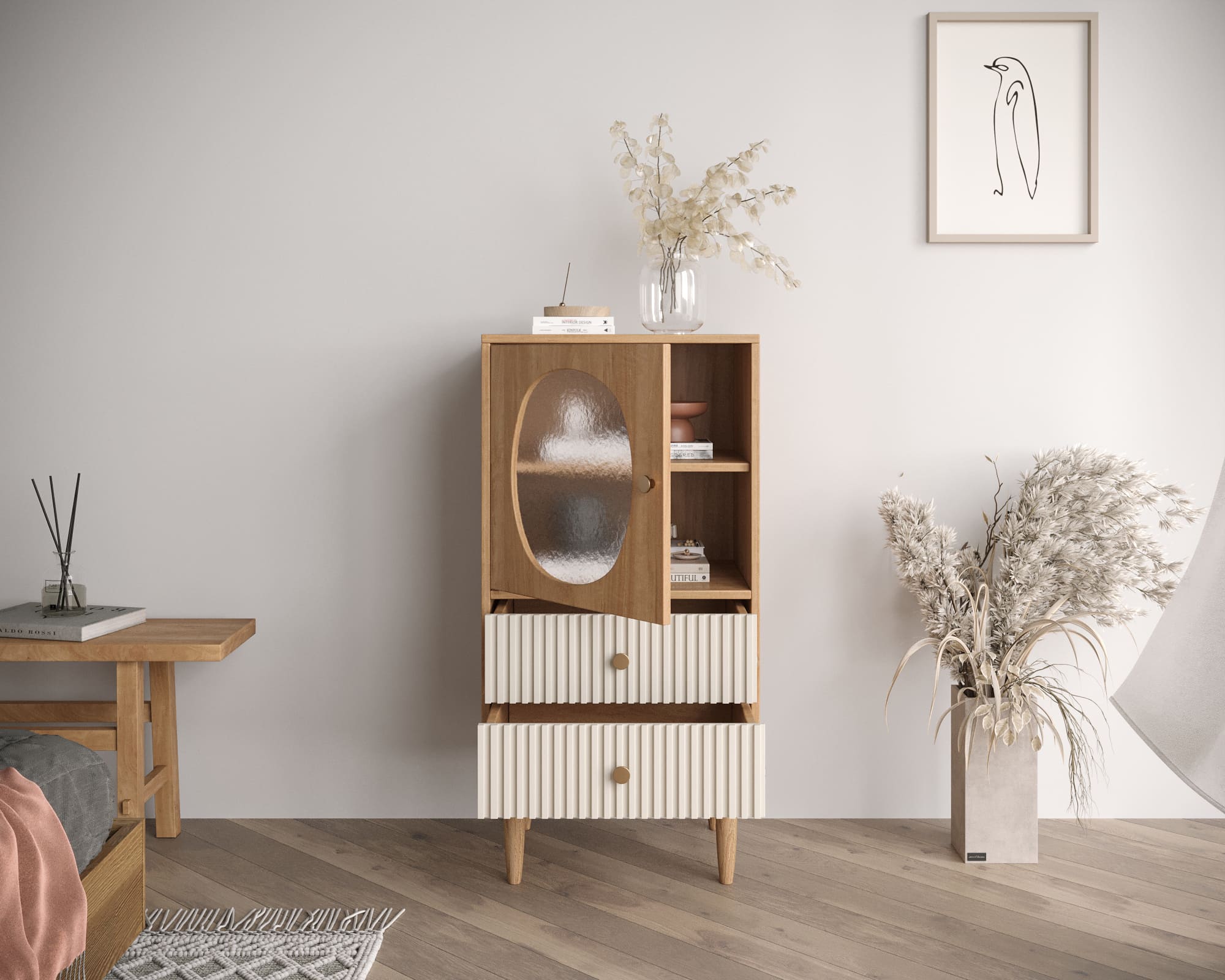 Высокая тумба "Bubble" с двумя ящиками арт BBL11