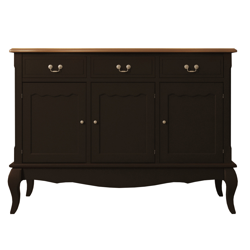 Комод 3 ящика массив "Leontina Black" (3 ящика и 3 двери)