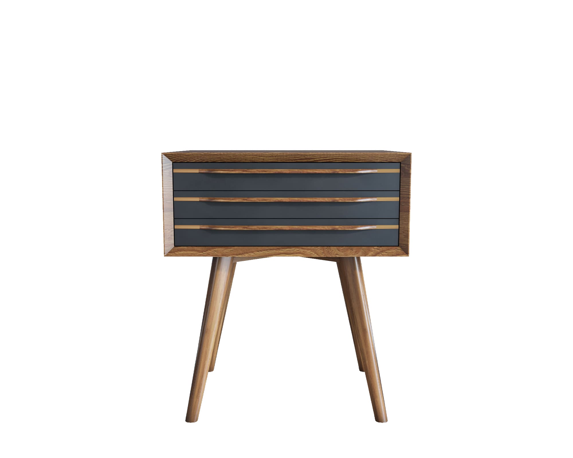 Тумба из дерева "Bruni Black" с тремя ящиками