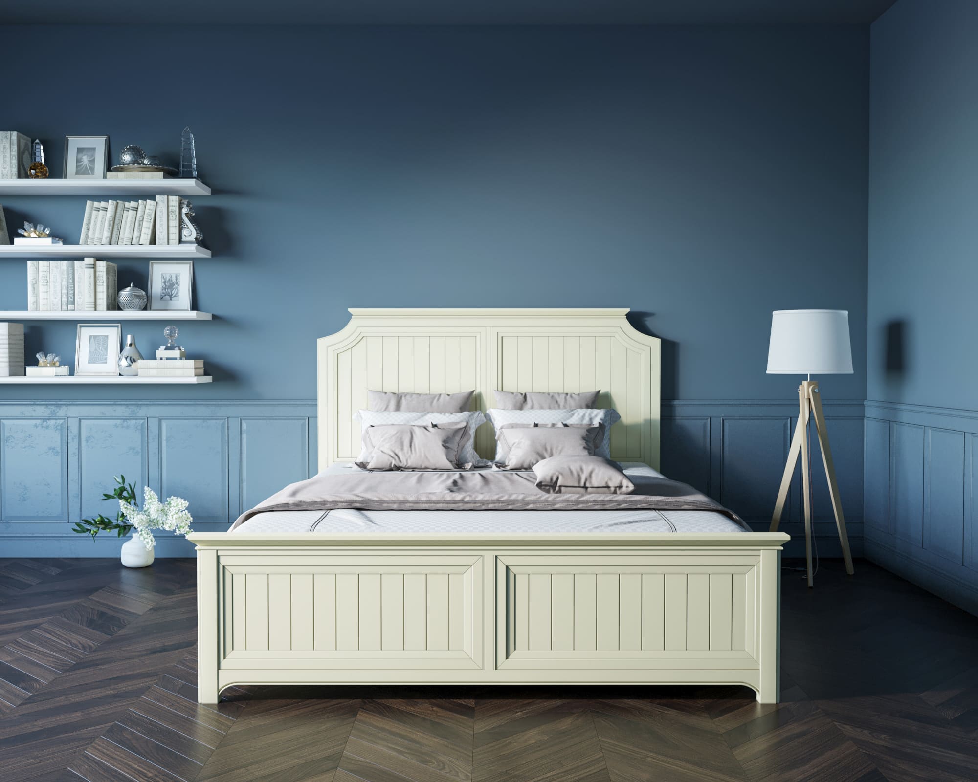 Бежевая кровать двухспальная "Olivia" 1800х2000