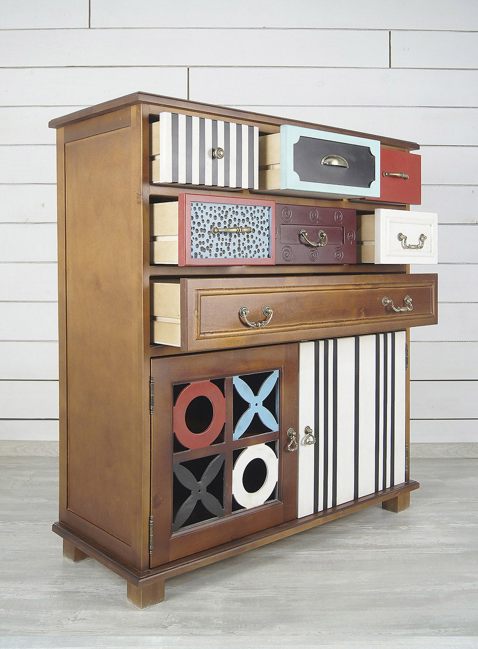 Вертикальный комод массив дерева Gouache Birch (7 ящиков) арт G20017ETG/1