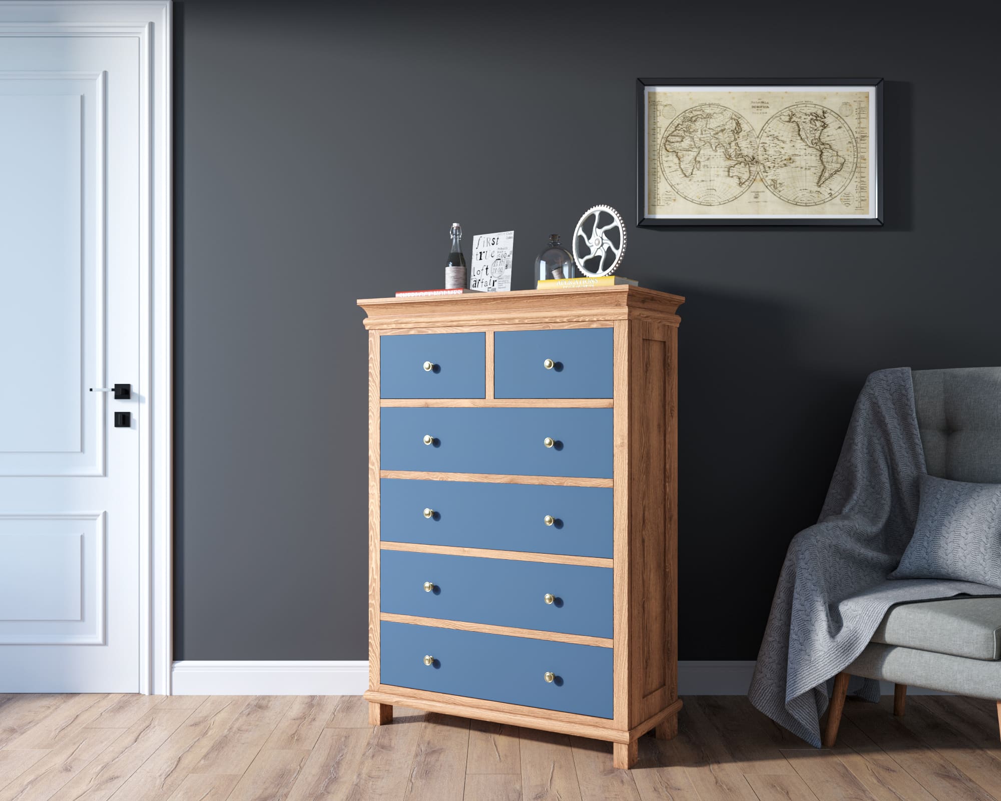 Комод "Jules Verne" высокий из березы и ясеня