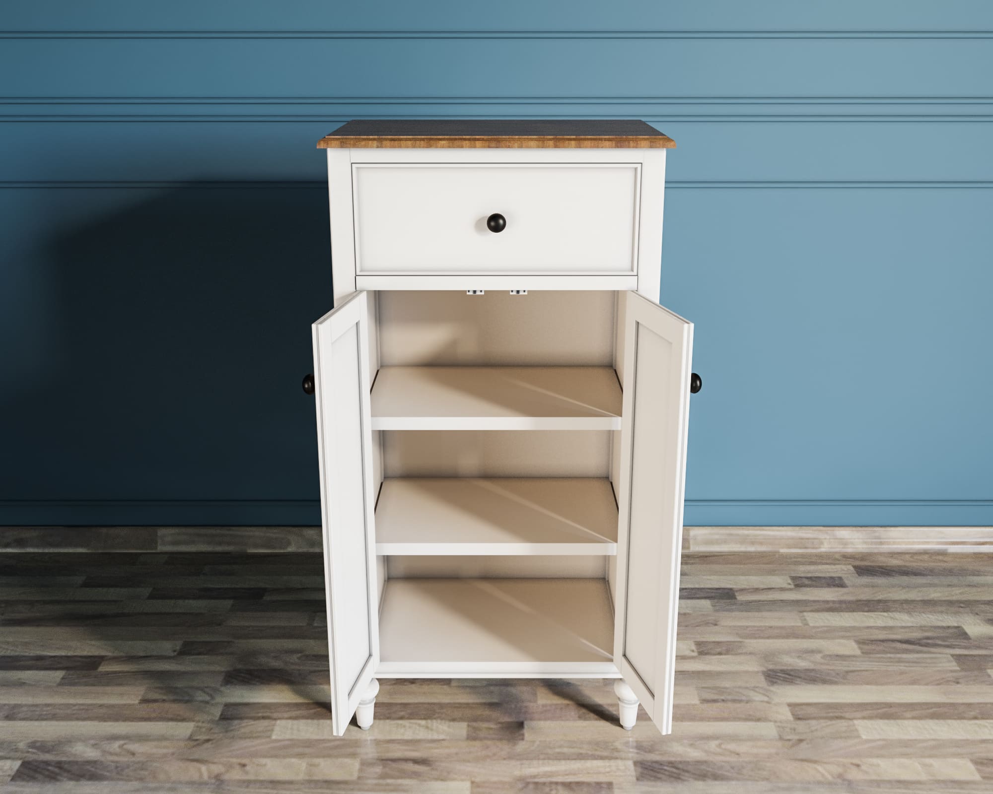 Узкий комод с ящиками "Odri" с дверками