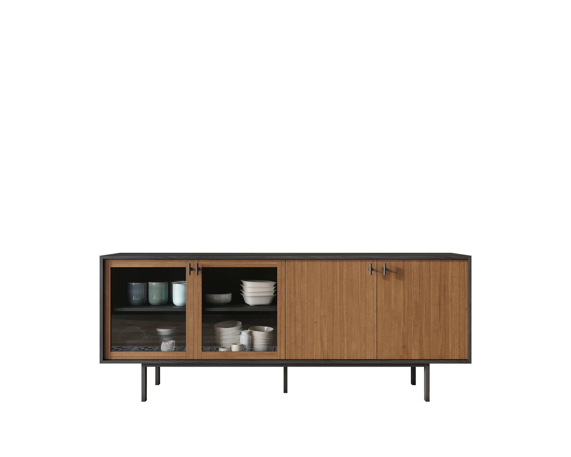 Комод со стеклянными и глухими дверками "Emerson"