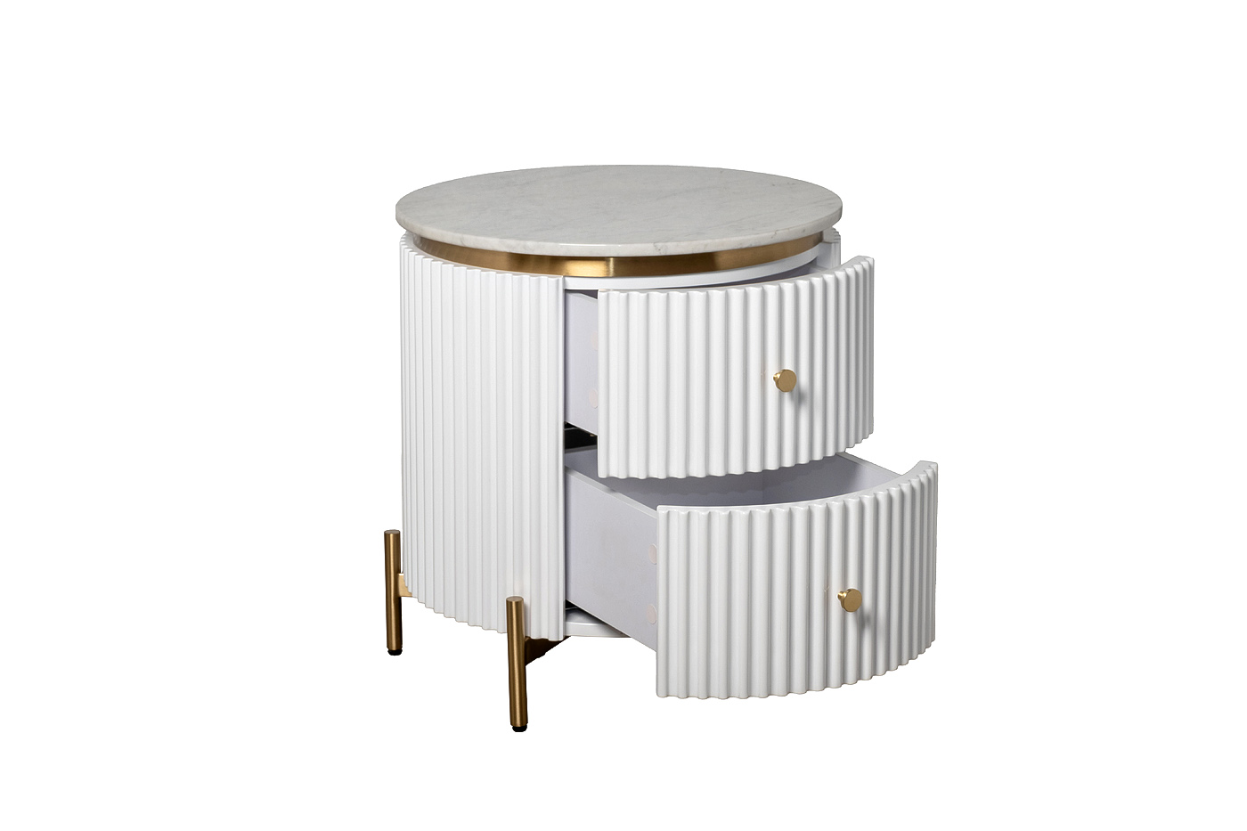 77IP-GD009-TUMB/1 Тумбочка 2 ящика с мраморной столешницей d51*55см