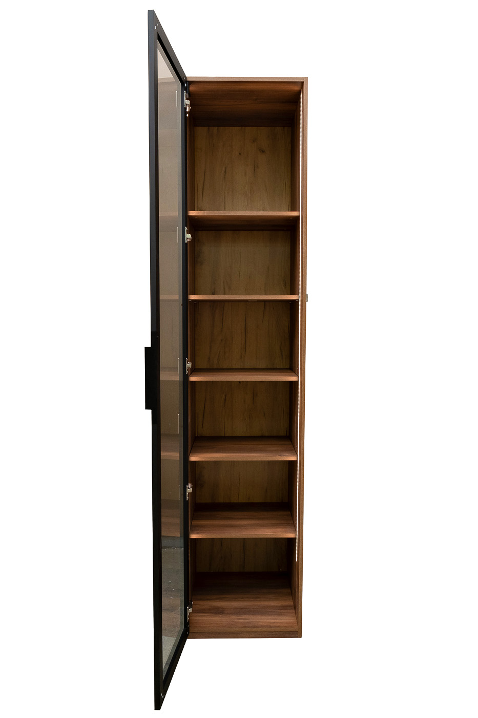 GD-10010-2 Шкаф Alto пенал c полками,цвет дуб Барокко, дверце стекло 50*57*228.5см