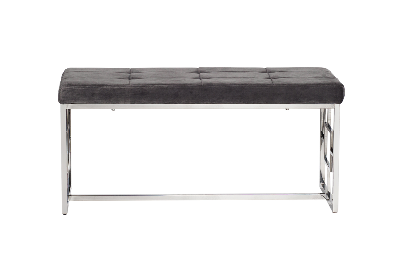 47ED-BEN005-GR Банкетка серый велюр/хром