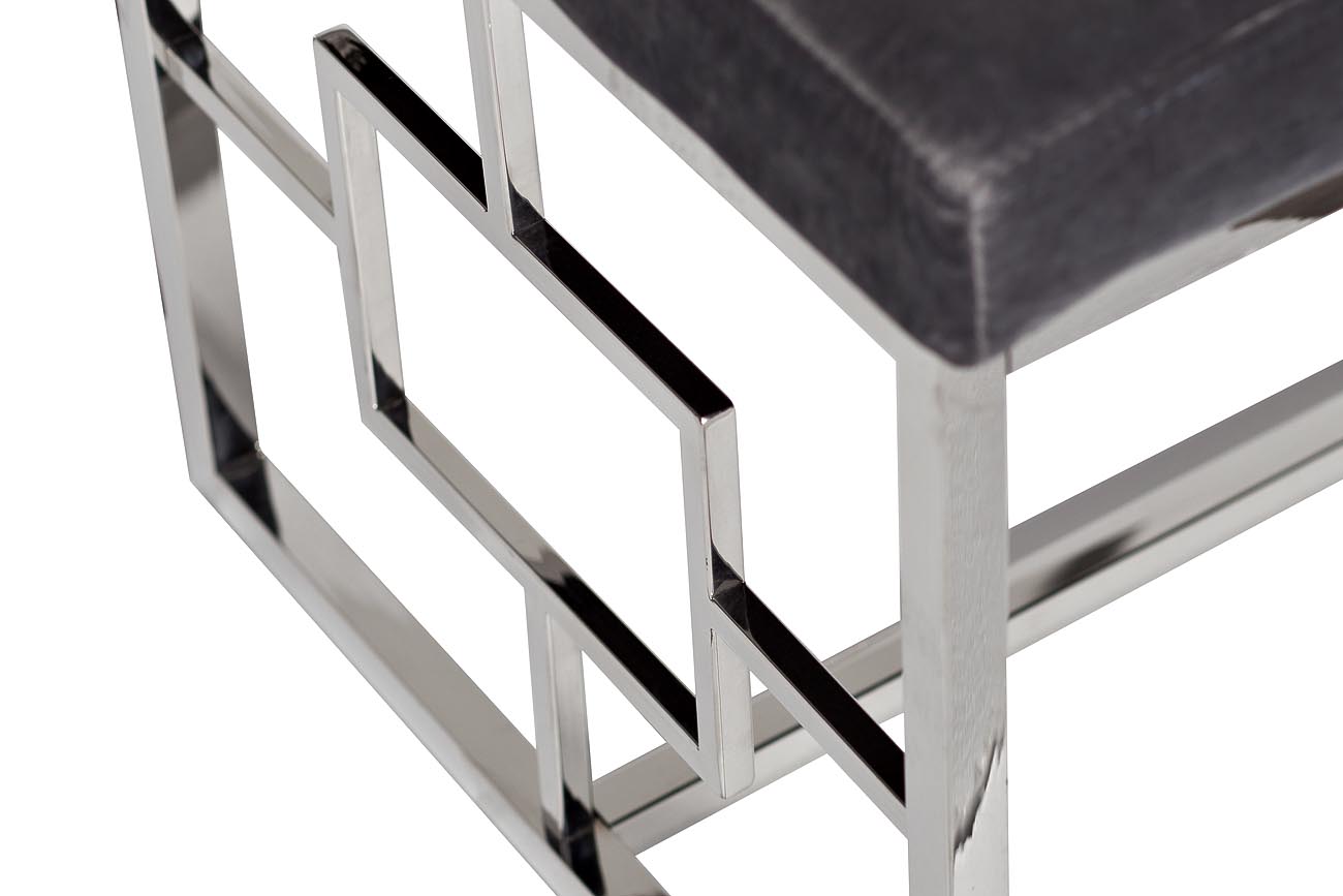 47ED-BEN005-GR Банкетка серый велюр/хром