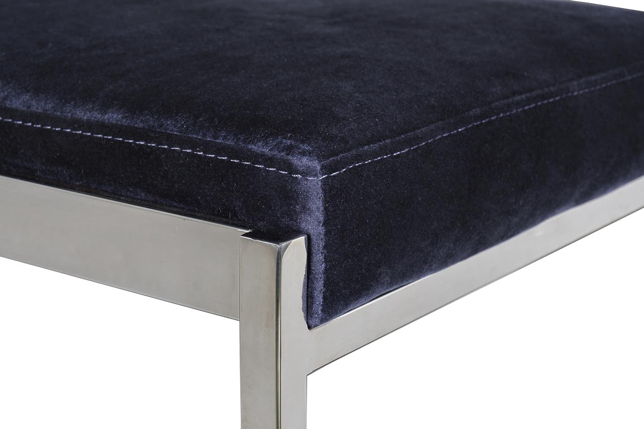 GY-B8216-DB Стул барный, велюр темно-синий/хром