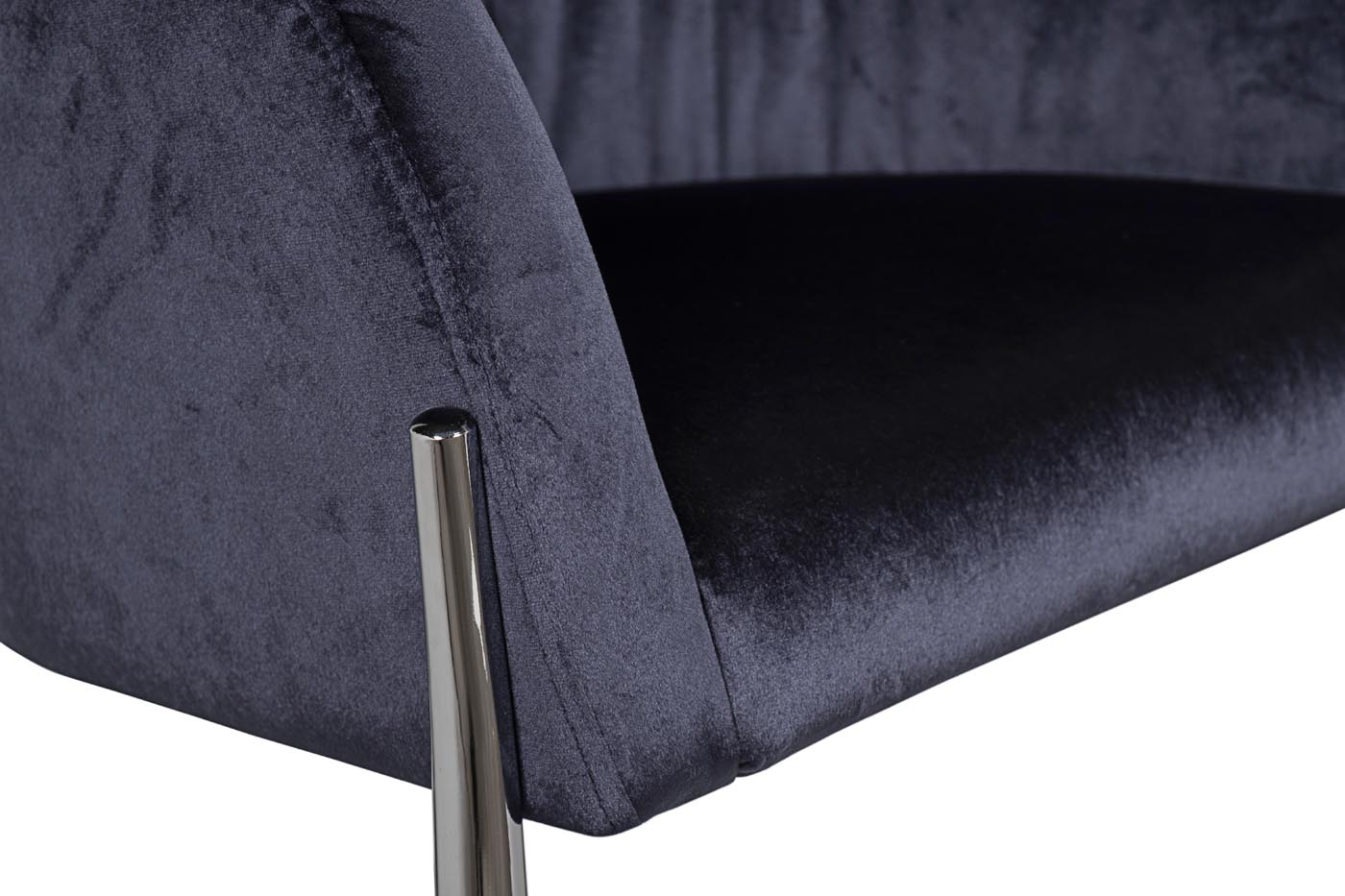 GY-DC8173-DB Стул велюр темно-синий/хром