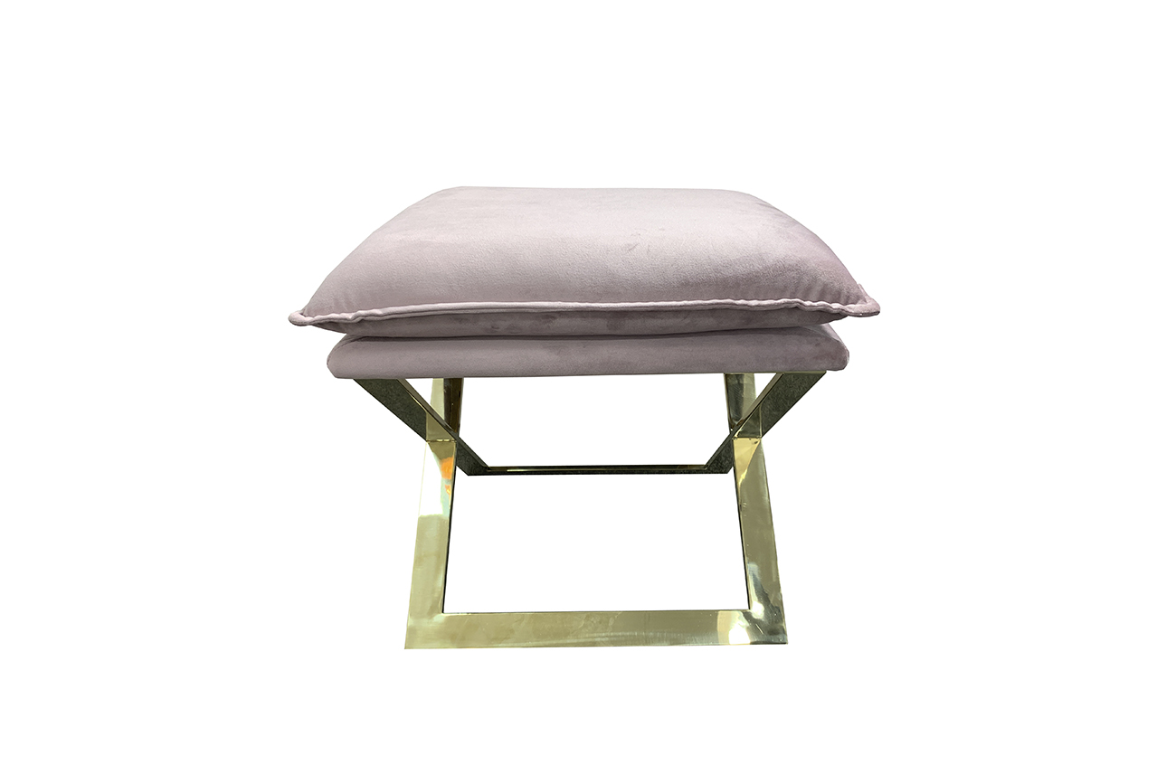 N-OT-188 PI GO Банкетка велюр розовый/ золото