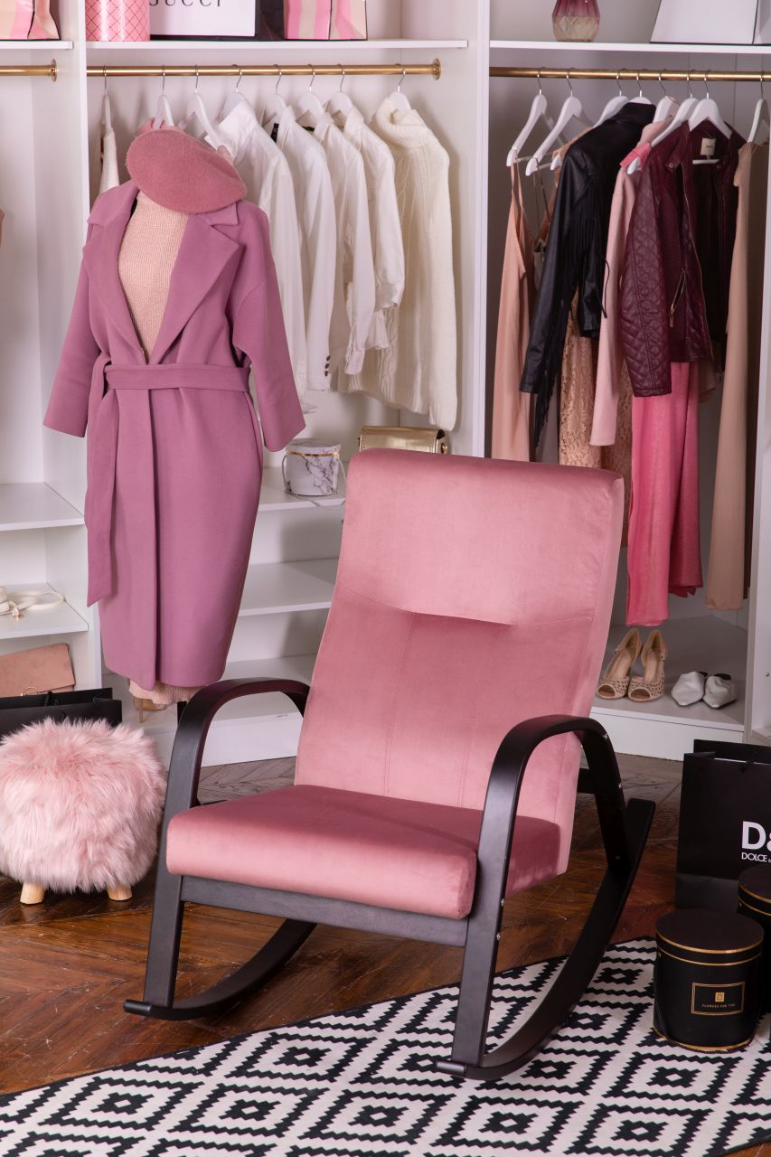 кресло-качалка Ирса Пудровый каркас Венге структура