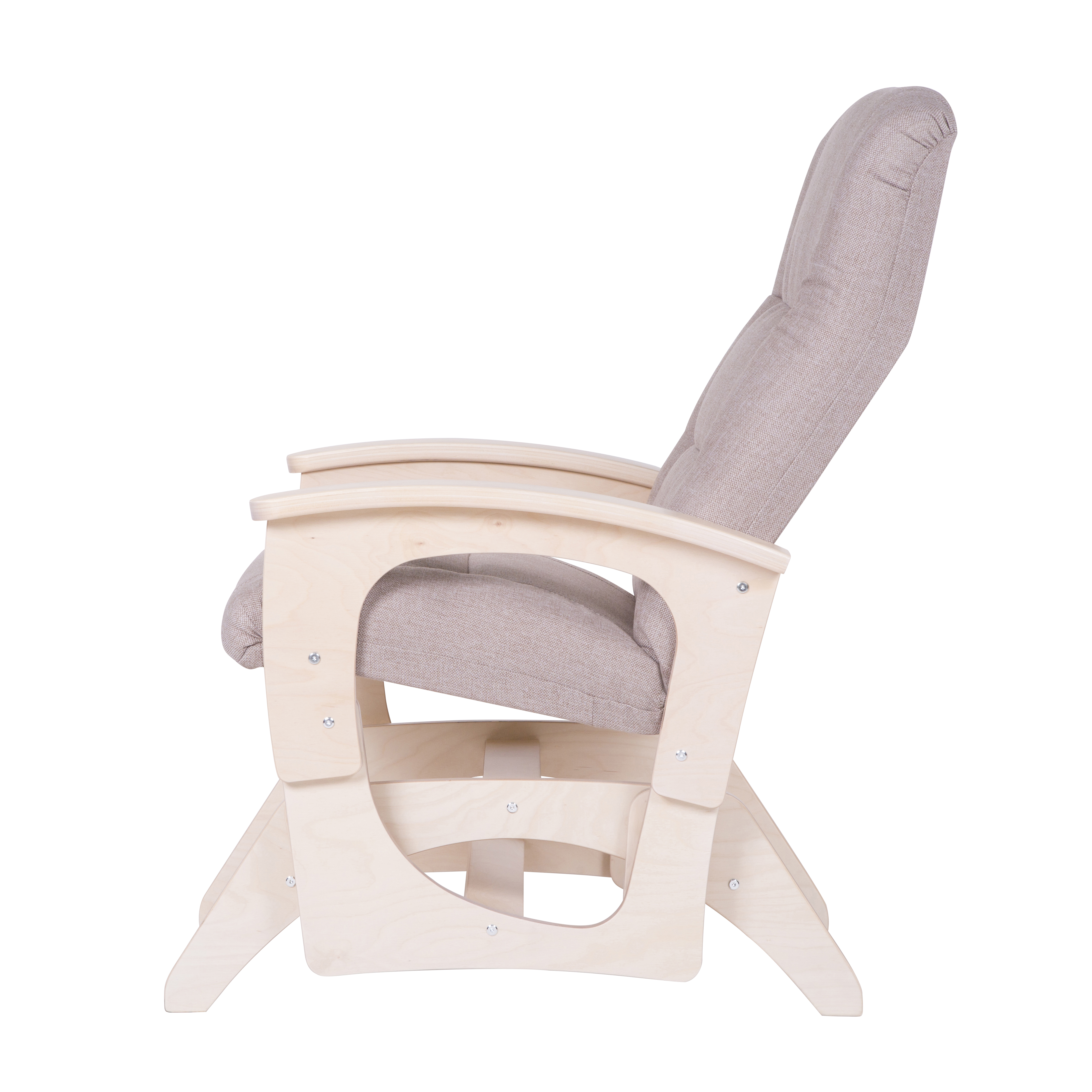 кресло-качалка глайдер Орион Миндаль каркас Берёза белая