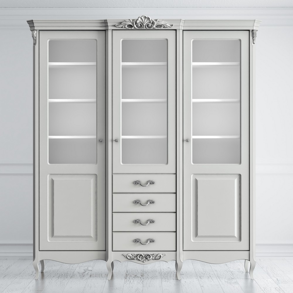 Библиотека 3 двери с ящиками 