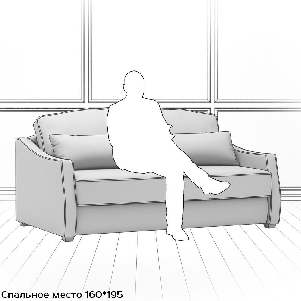 Диван Infante DIf-I-160-K03-KaB12-0374