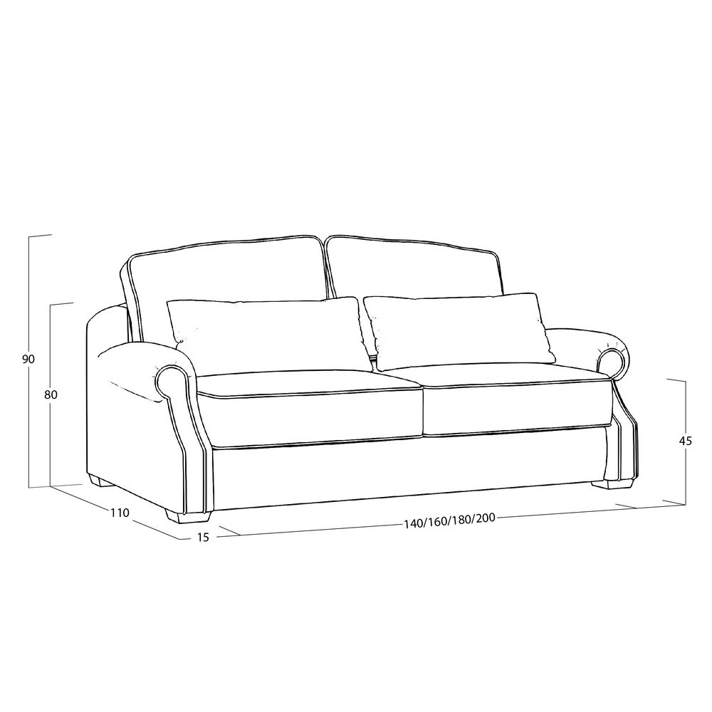 Диван Kane (с механизмом) DKa-I-180-K03-KaB40-B18