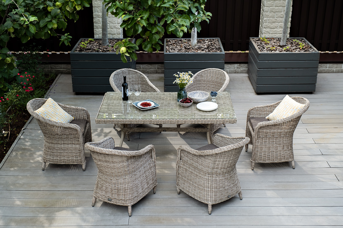 "Эспреззо" обеденная группа плетеная, цвет бежевый