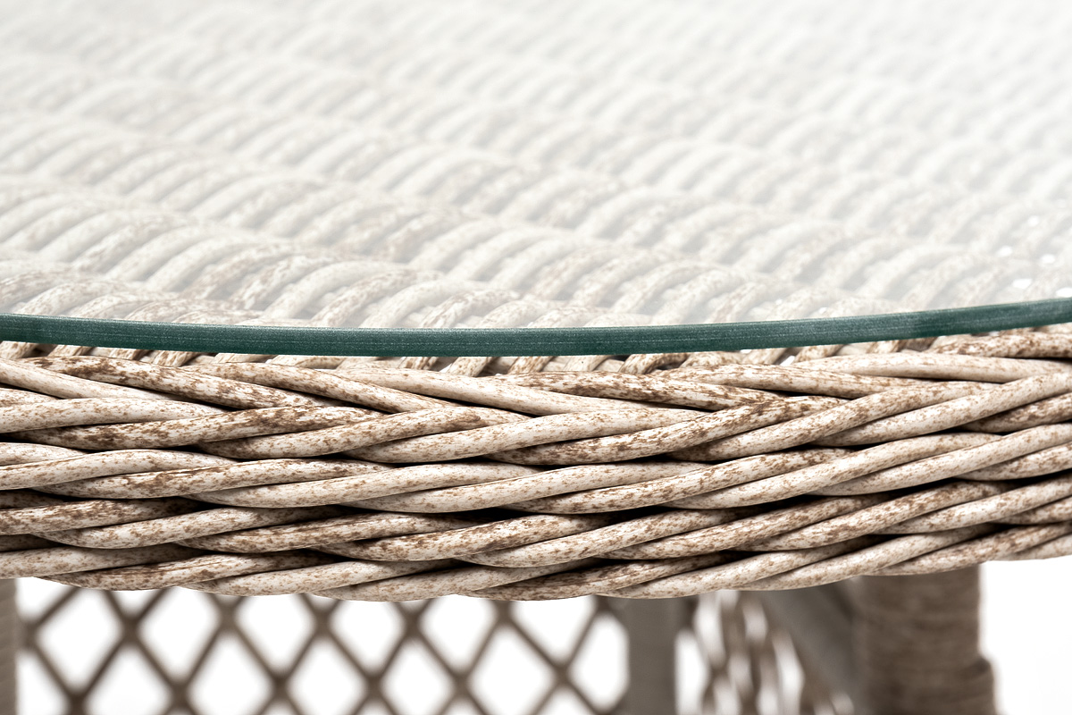 "Эспреззо" плетеный круглый стол, диаметр 80 см, цвет бежевый