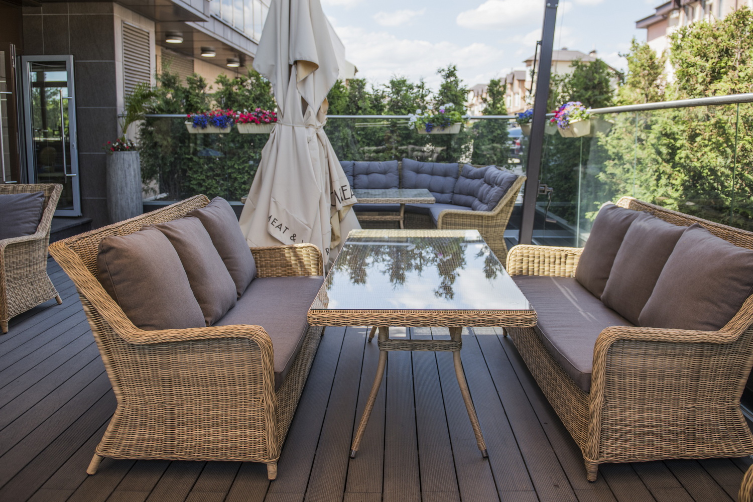 "Глиссандо" диван трехместный из искусственного ротанга, цвет соломенный