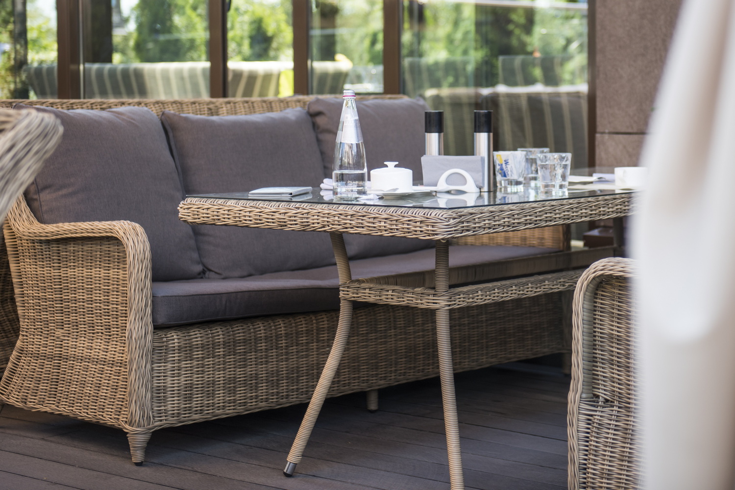 "Глиссандо" лаунж-зона из искусственного ротанга, цвет соломенный