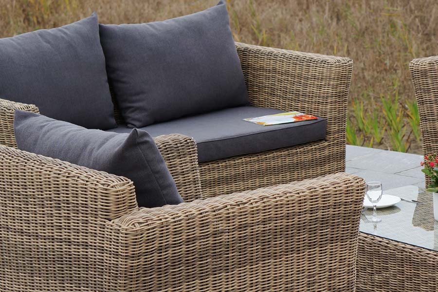 "Капуто Дабл" лаунж-зона из искусственного ротанга, цвет соломенный