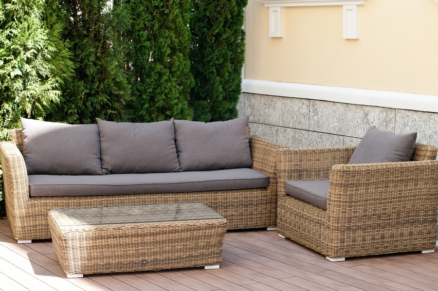 "Капуто" журнальный столик из искусственного ротанга, цвет соломенный