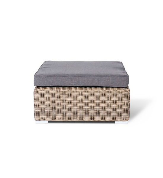 "Лунджи" плетеная оттоманка с подушкой, цвет соломенный