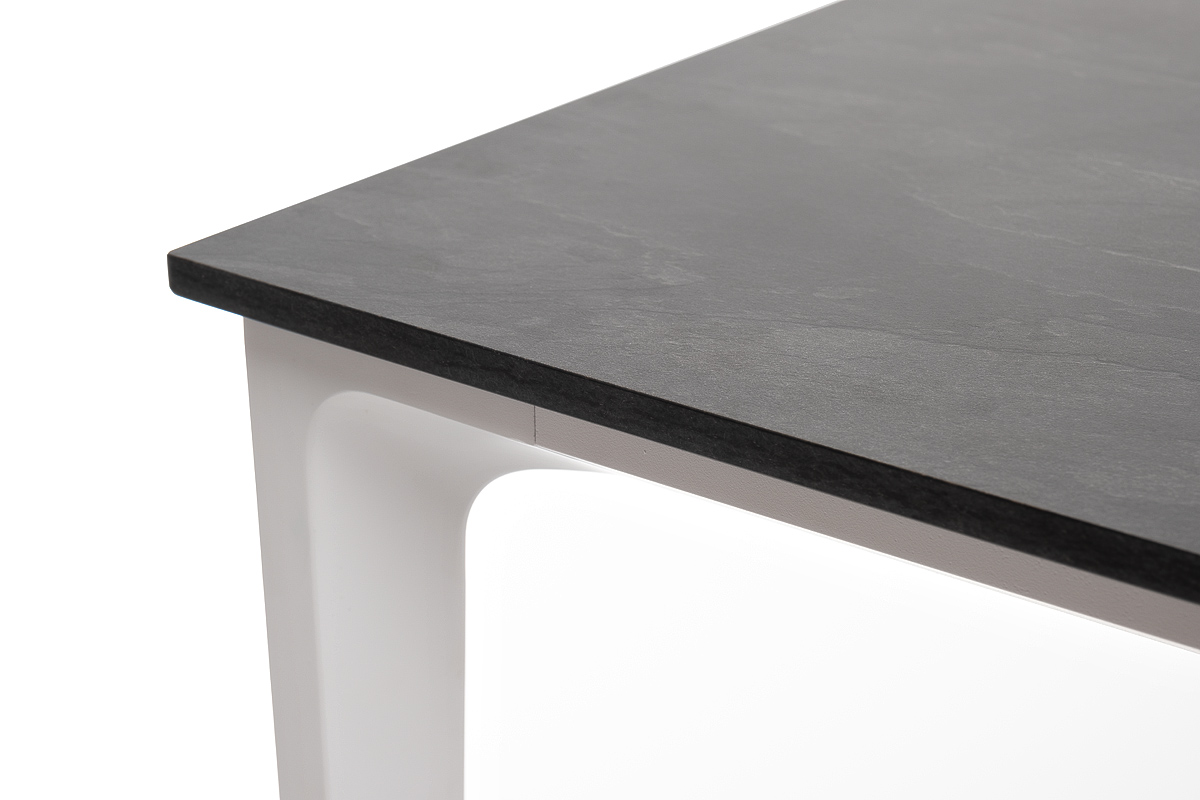 "Малакио" обеденный стол из HPL 90х90см, цвет "серый гранит", каркас белый