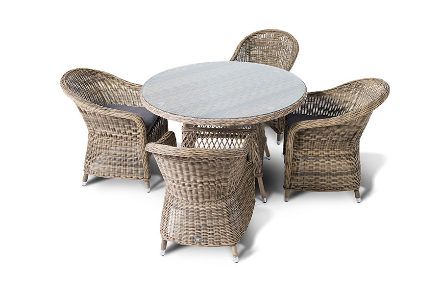 "Равенс" обеденная группа плетеная, цвет соломенный