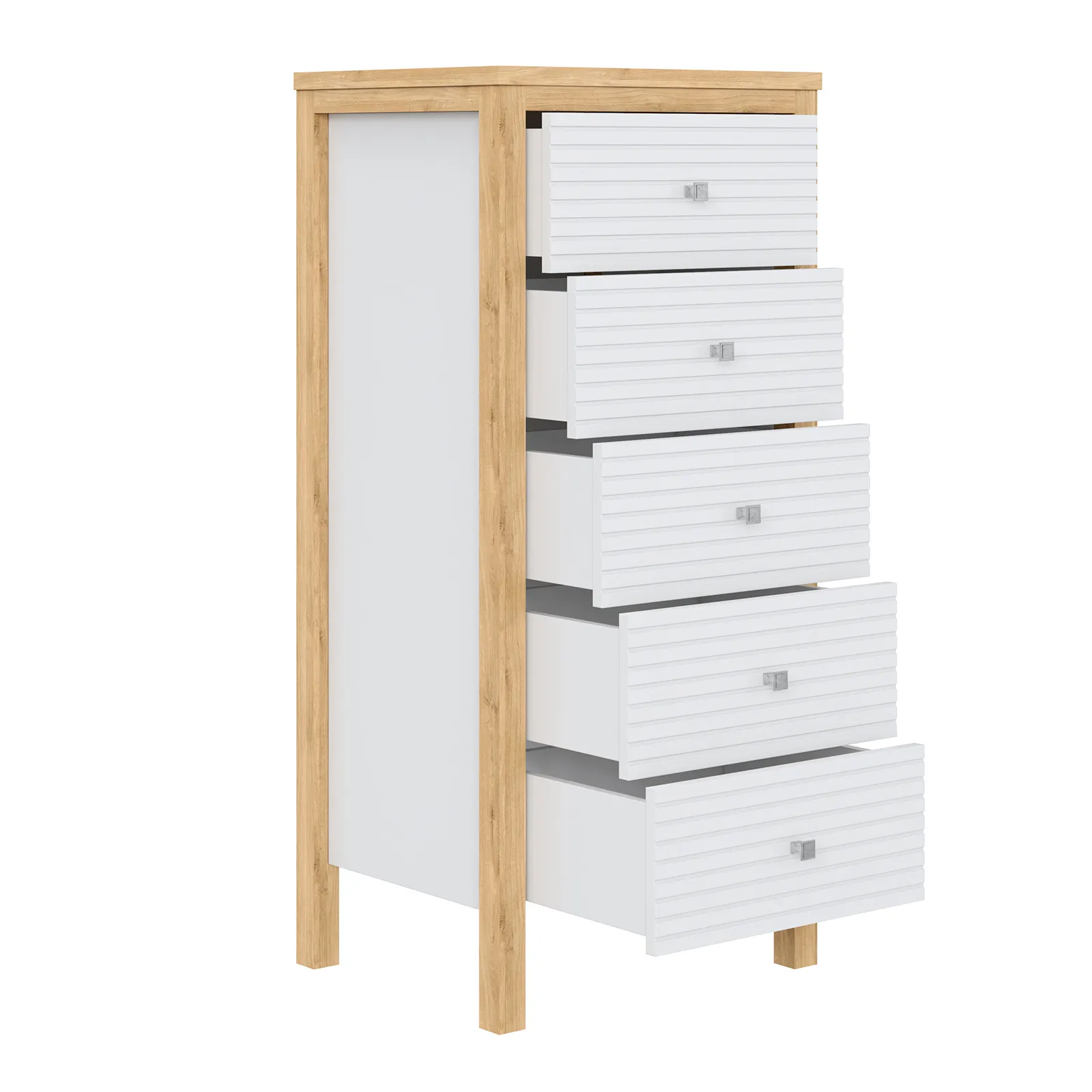 Комод массив сосны Вояж-05-Р/Я (Белый лак + антик №24)