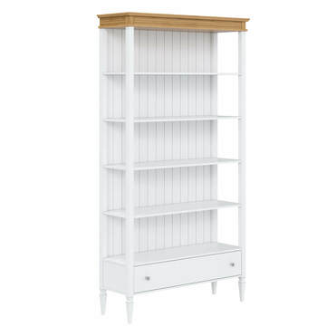 Шкаф книжный «Ольса» 201 (белый лак-антик 24)