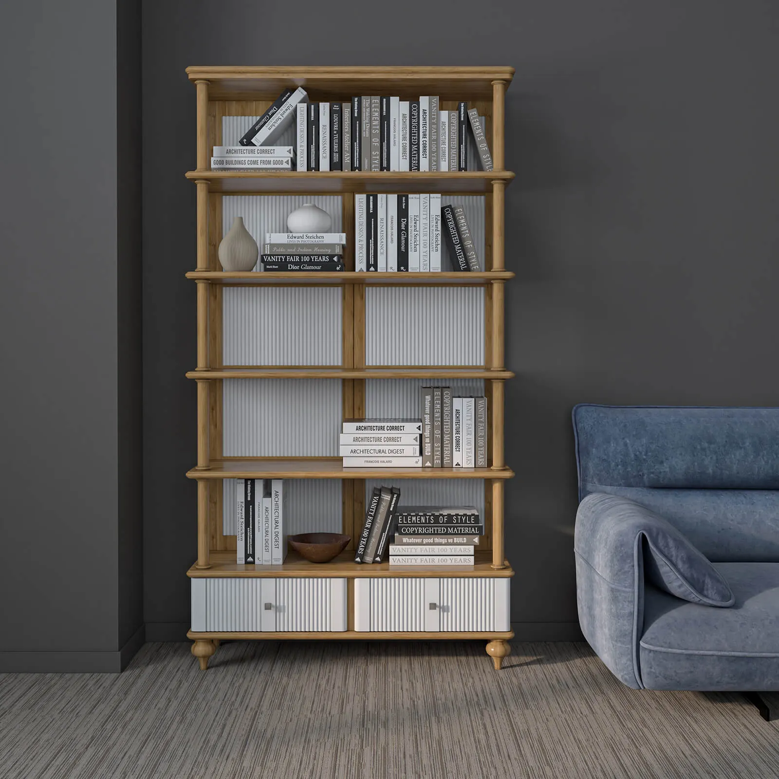 Стеллаж «Рандеву» 110 (202) (белый лак/антик 24)