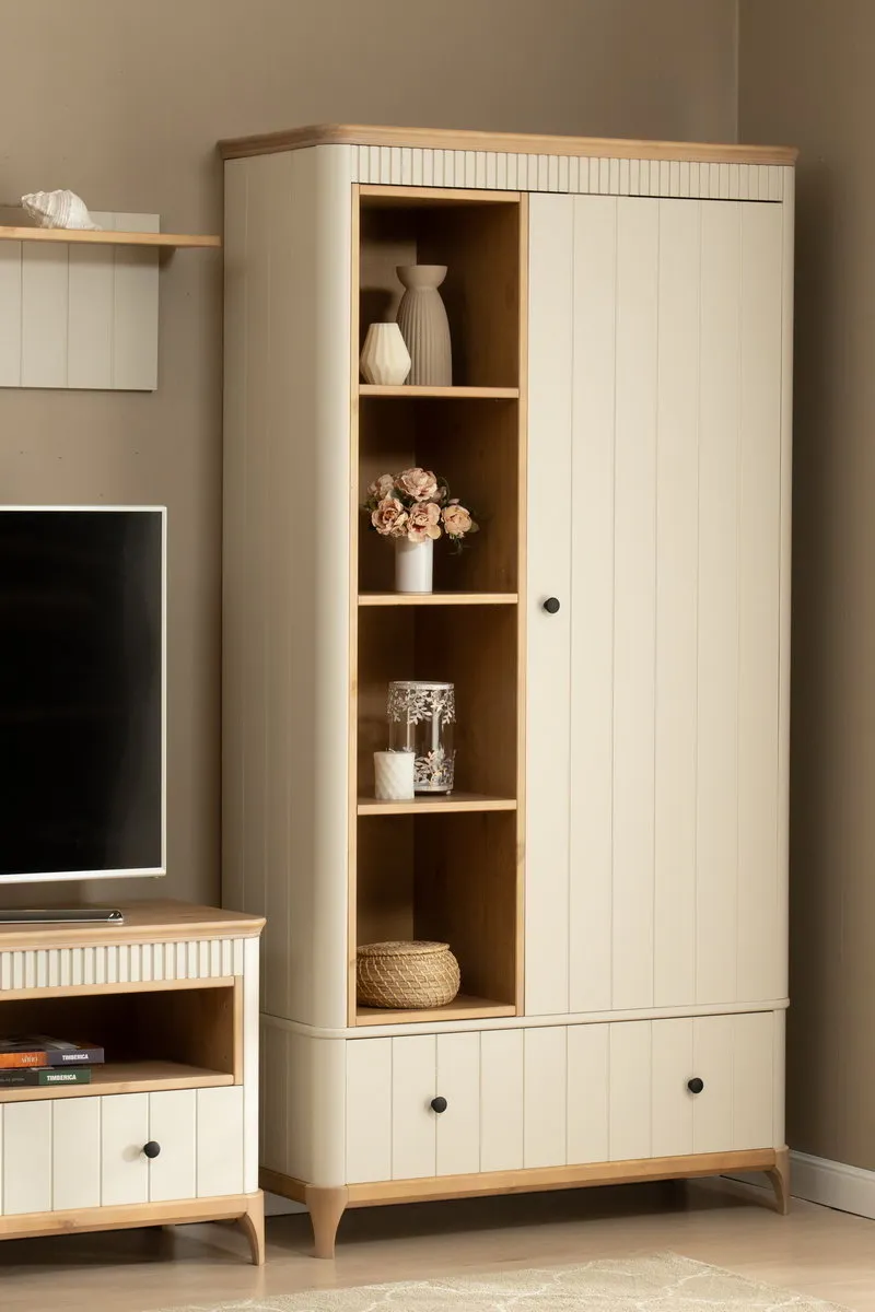 Шкаф с ящиками и полками 1-ств Грета №8-140